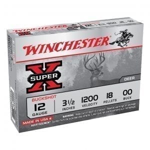 Winchester Super X Buckshot 12GAx3-1/2″ 1200 FPS 00 BUCK 5 Rnds — The Gun Dealer