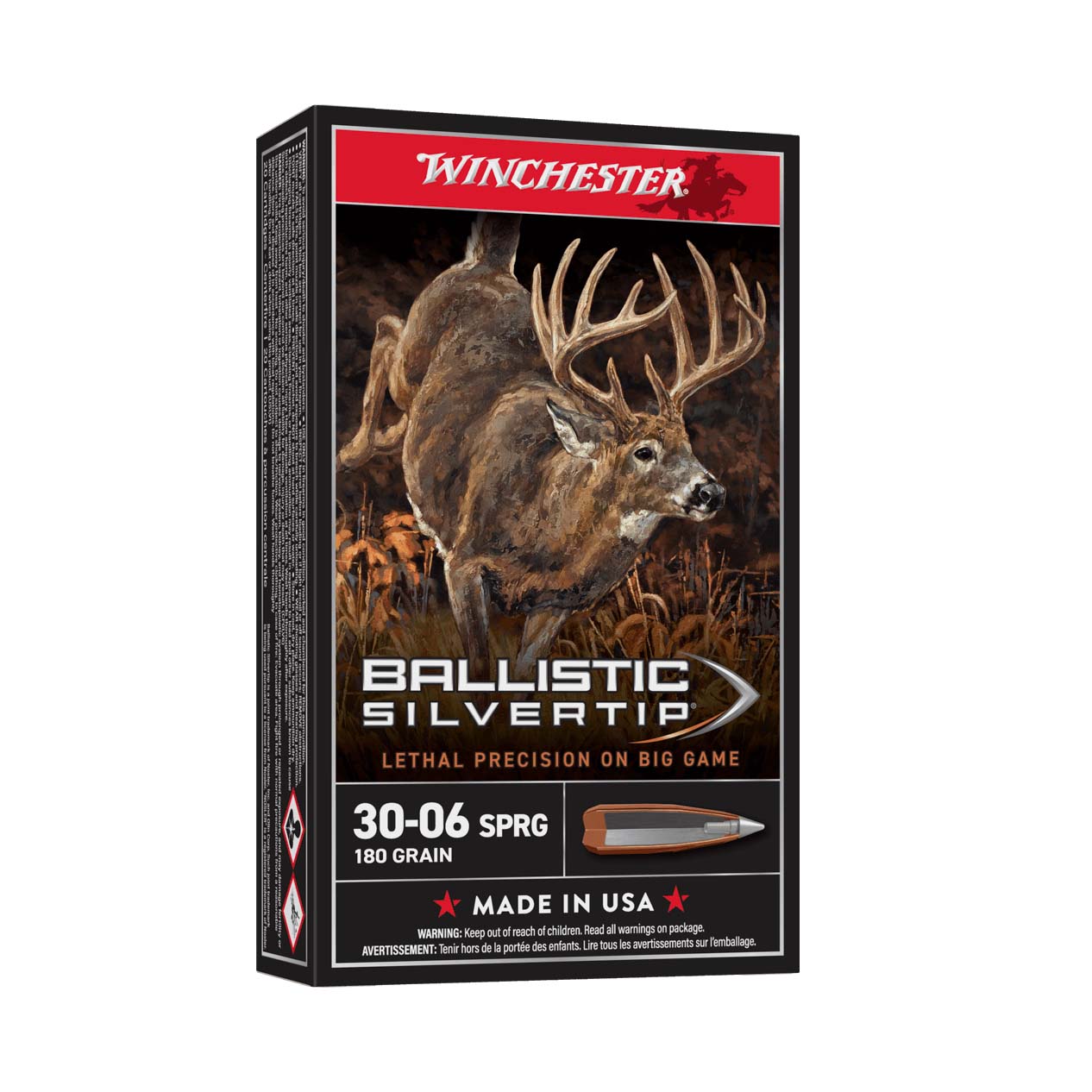 Winchester Ballistic Silvertip 30-06 Sprg 180gr 2850 FPS 20 Rnds