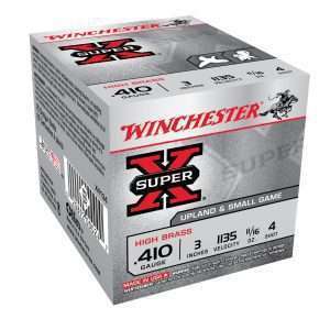 Winchester Super X Hi-Brass .410×2-1/2″ 1/2oz #4 1245 FPS 25 Rnds — The Gun Dealer