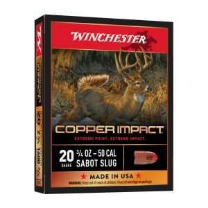 Winchester Copper Impact Slug 20GAx2-3/4″ 1600 FPS 3/4 OZ 5 Rnds — The Gun Dealer