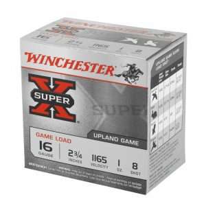 Winchester Super X High Brass Game Load 16GAx2-3/4″ 1165 FPS 1oz #8 25 Rnds — The Gun Dealer