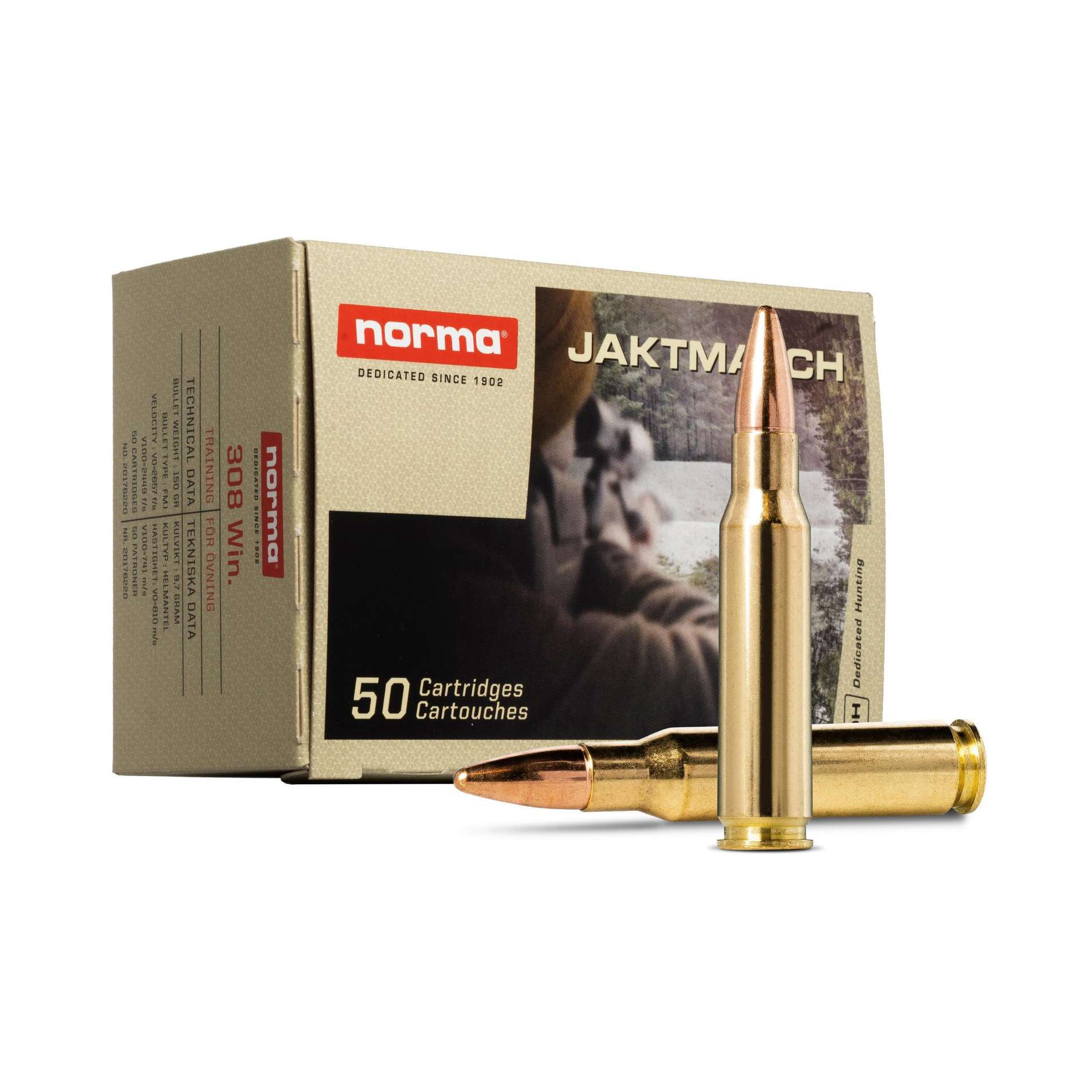 Norma Jaktmatch 308 Win 150 Grain FMJ 2657 FPS 50 RDS