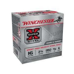 Winchester Super X Game & Target Steel Shot 16GAx2-3/4″ 15/16oz #6 1350 FPS 25 Rds — The Gun Dealer