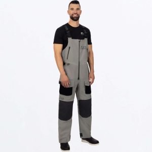 FXR Pro Series Men's Vapor Pro Tri-Laminate Bib Pant-Grey/Char