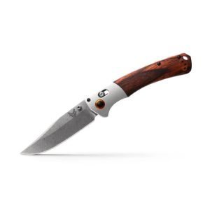 Benchmade Crooked River, Gray Aluminum & Wood, Clip-Point - 15080-2
