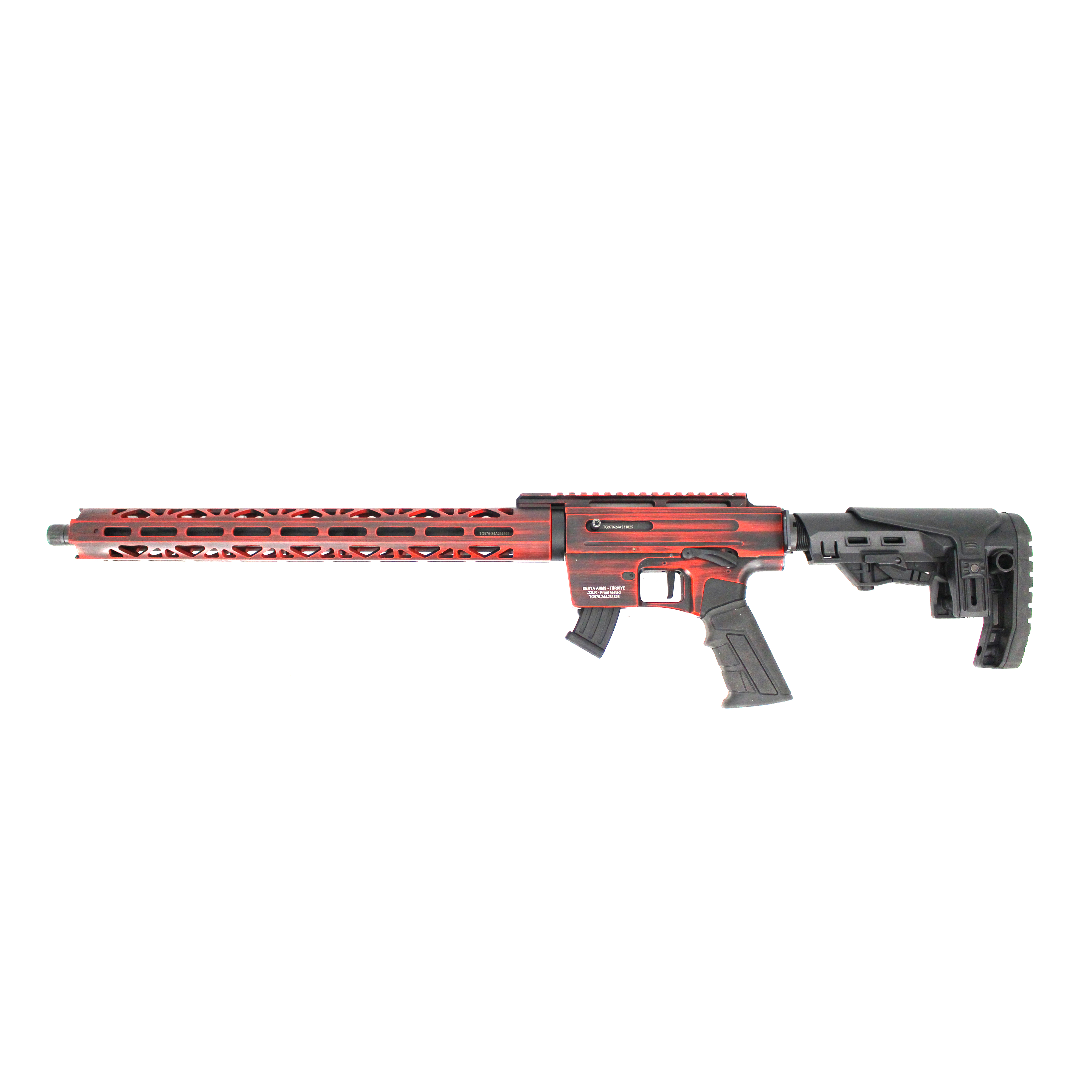 Derya TM22 Distressed Red Long Handguard 22LR 18″ bbl - Image 2